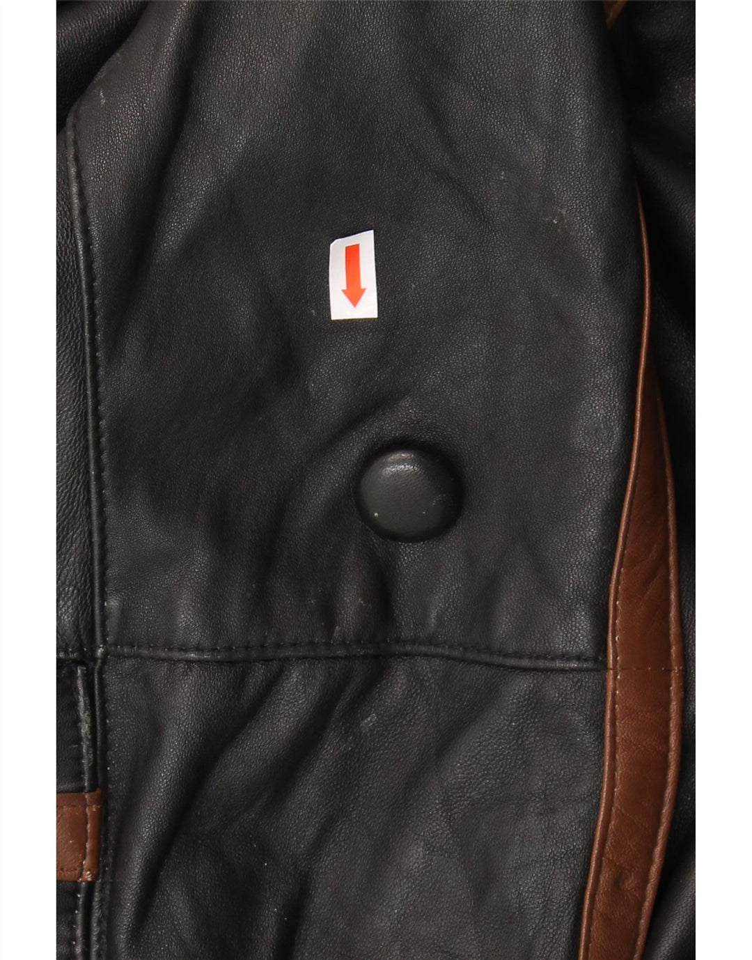 VINTAGE Manteau en cuir pour homme UK 40 Grand colorblock noir