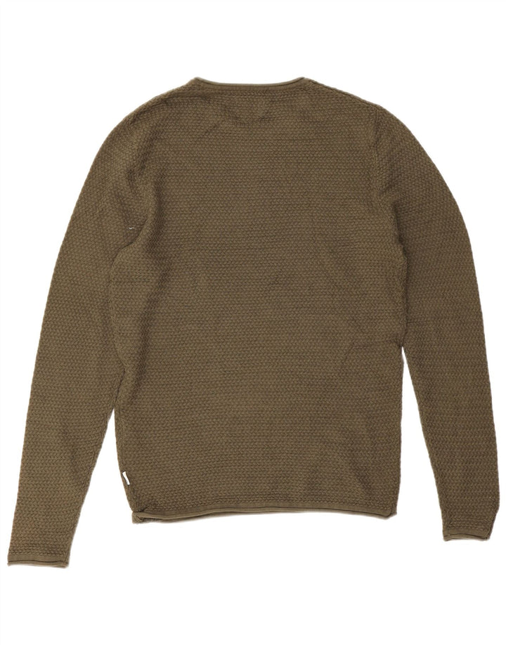 Jack & Jones Pull à col rond pour homme Petit Kaki Coton