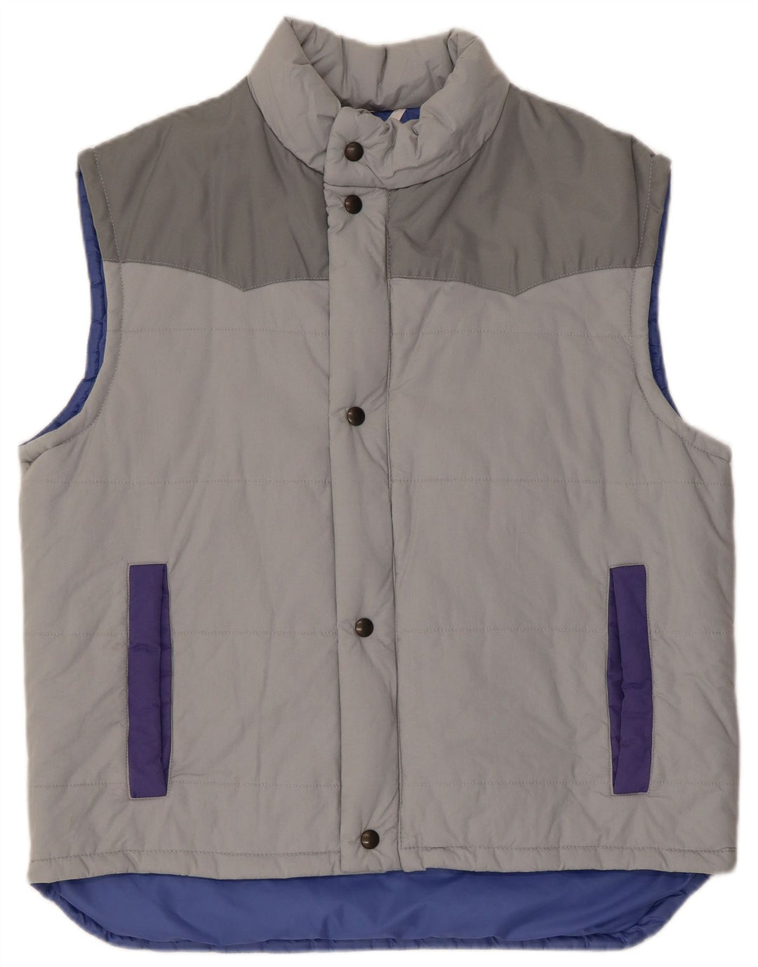Gilet rembourré vintage pour hommes IT 54 2XL Gris Colourblock