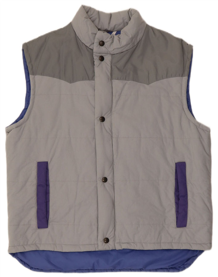 Gilet rembourré vintage pour hommes IT 54 2XL Gris Colourblock