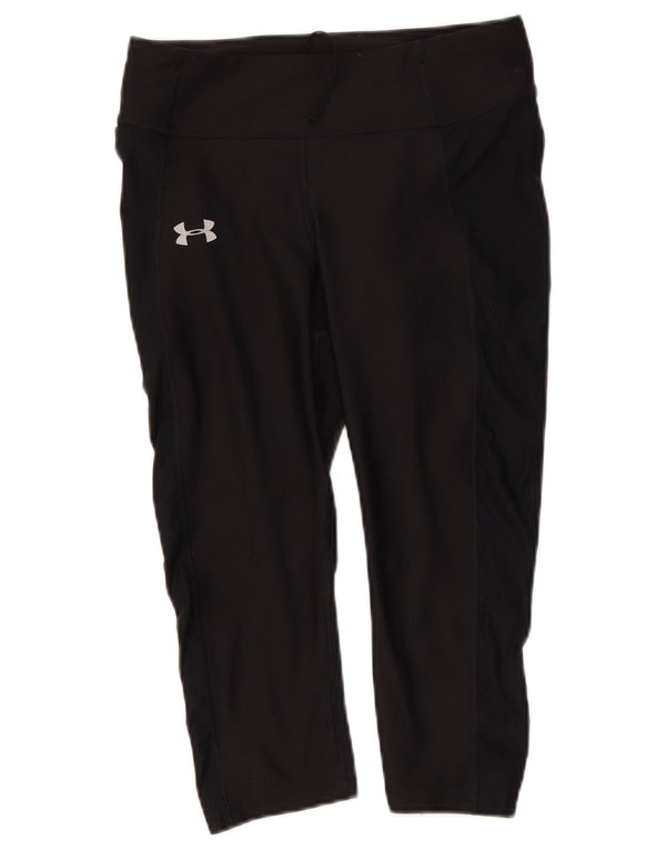 Under Armour Legging Capri Heat Gear Femme UK 12 Noir Moyen Polyester