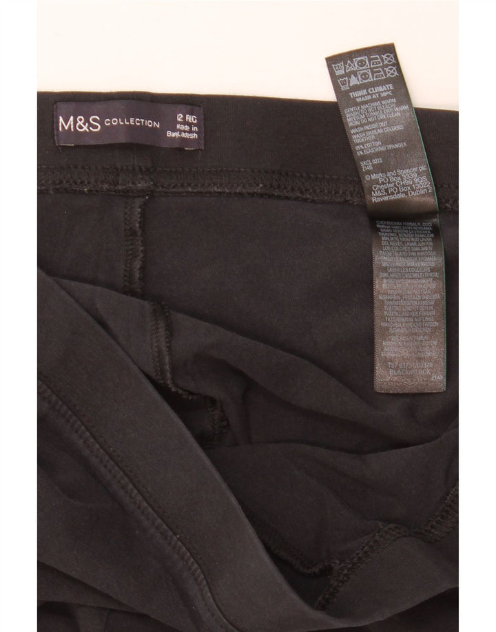 Marks & Spencer Leggings Femme UK 12 Coton Noir Moyen