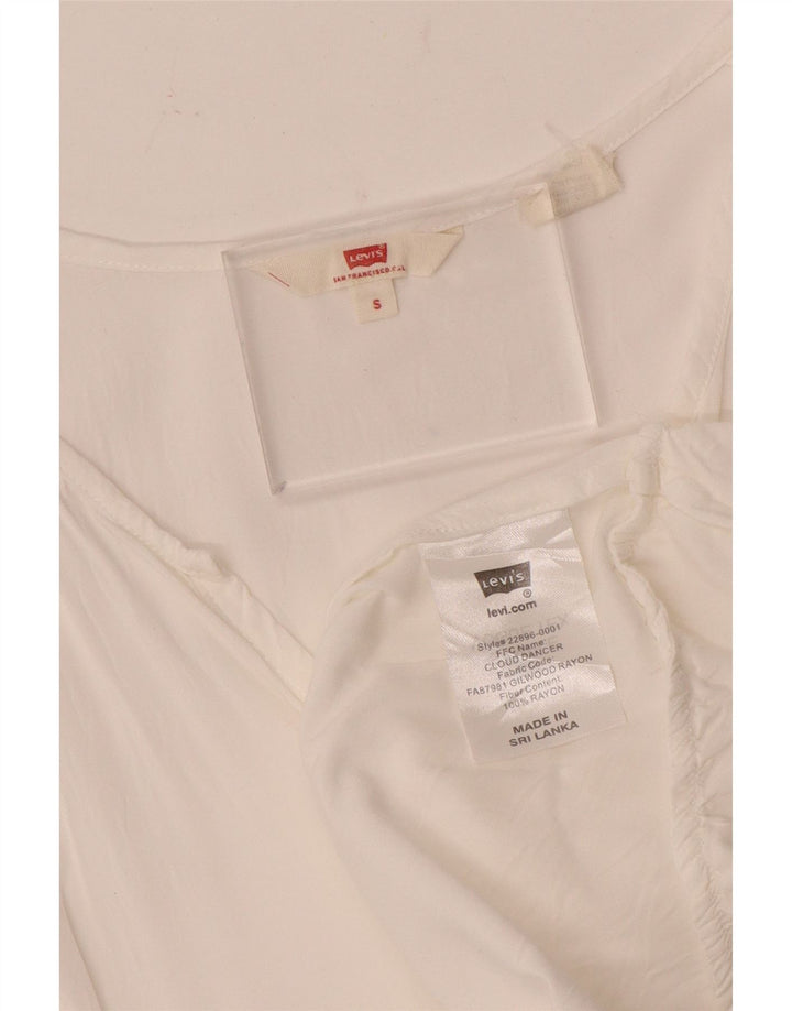 Levi's Chemisier sans manches pour femme UK 10 Petite Rayonne Blanche
