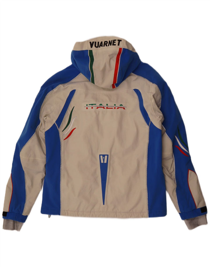 Vuarnet Veste de ski à capuche graphique pour homme UK 38 Beige moyen Colourblock