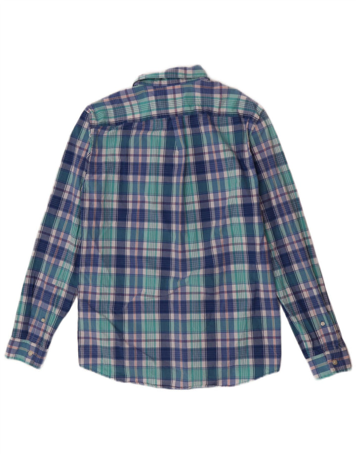 Jack Wills Chemise classique pour homme en coton à petits carreaux bleus