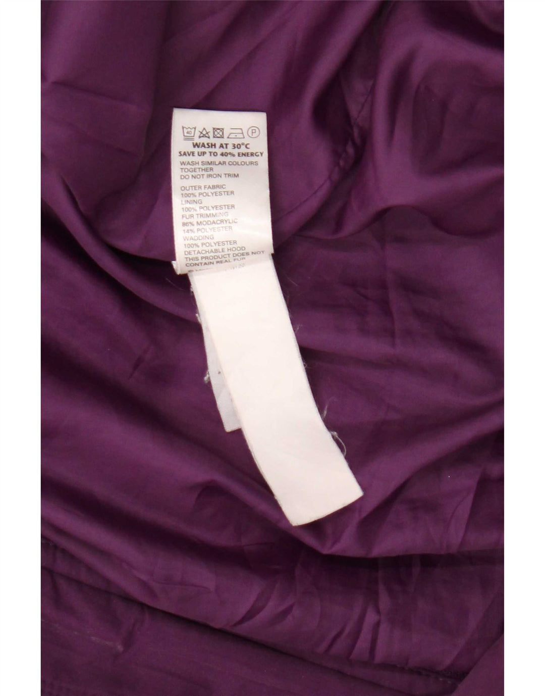 Marks & Spencer Parka à capuche pour femme UK 20 2XL Violet Polyester