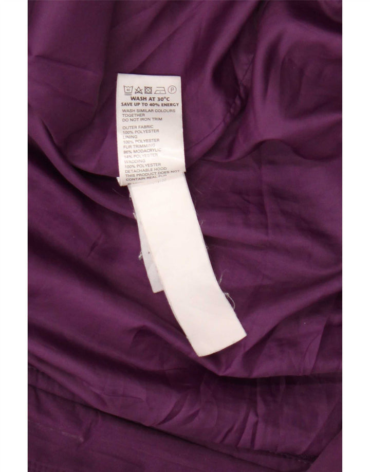 Marks & Spencer Parka à capuche pour femme UK 20 2XL Violet Polyester