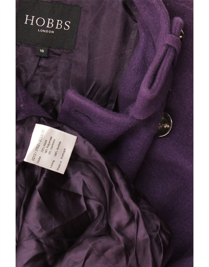 Hobbs Manteau double boutonnage pour femme UK 16 Grande laine violette