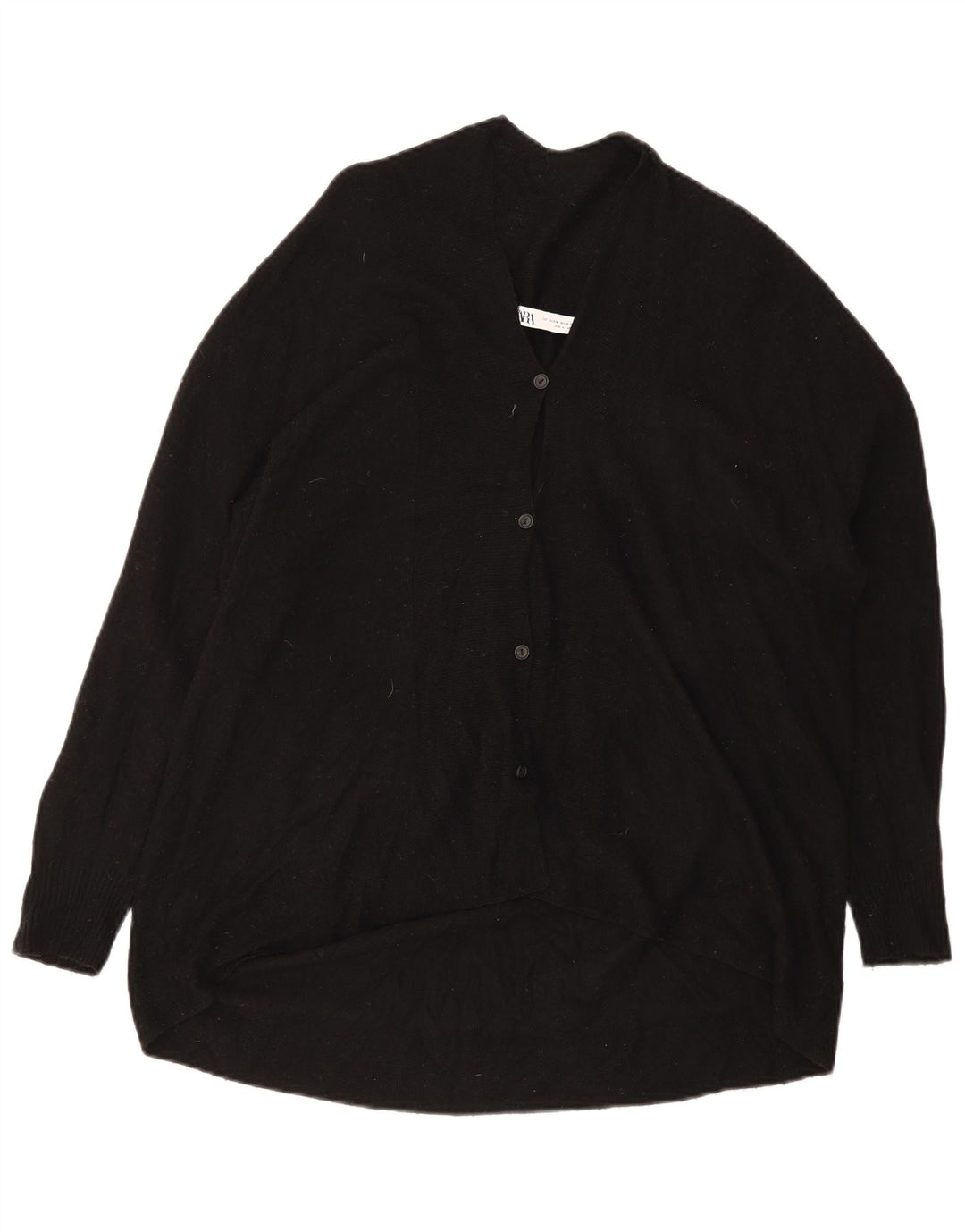Zara Cardigan surdimensionné pour femme UK 10 Petite laine noire