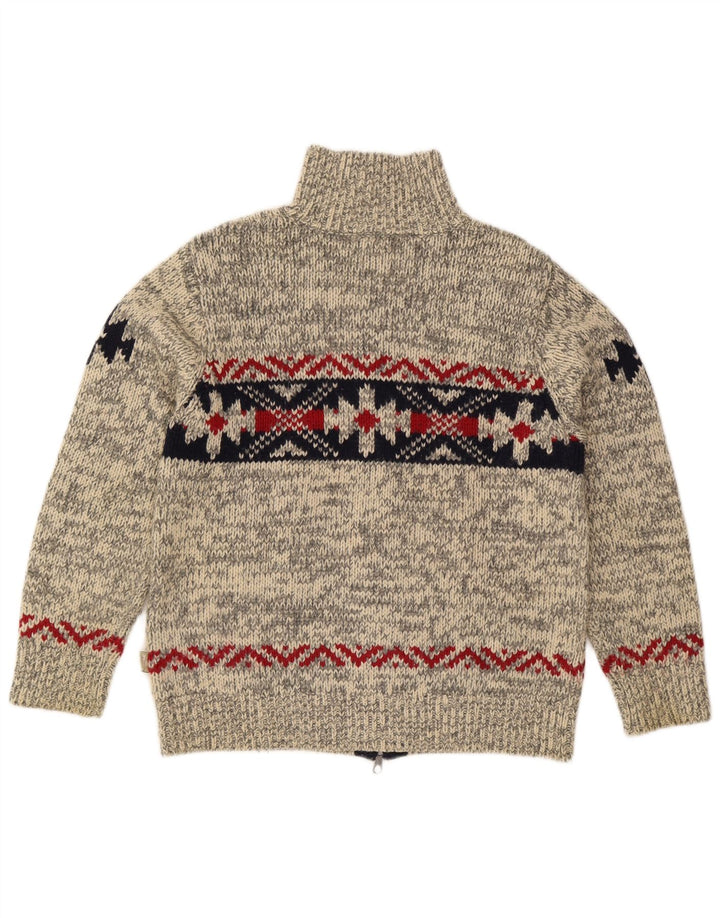 Rifle Cardigan Homme Pull Gris Moyen Fair Isle