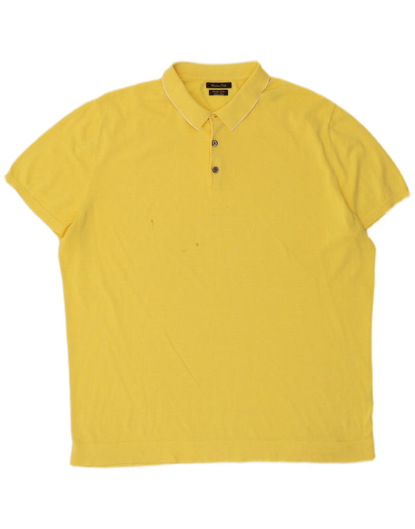 Massimo Dutti Polo Homme XL Jaune Coton