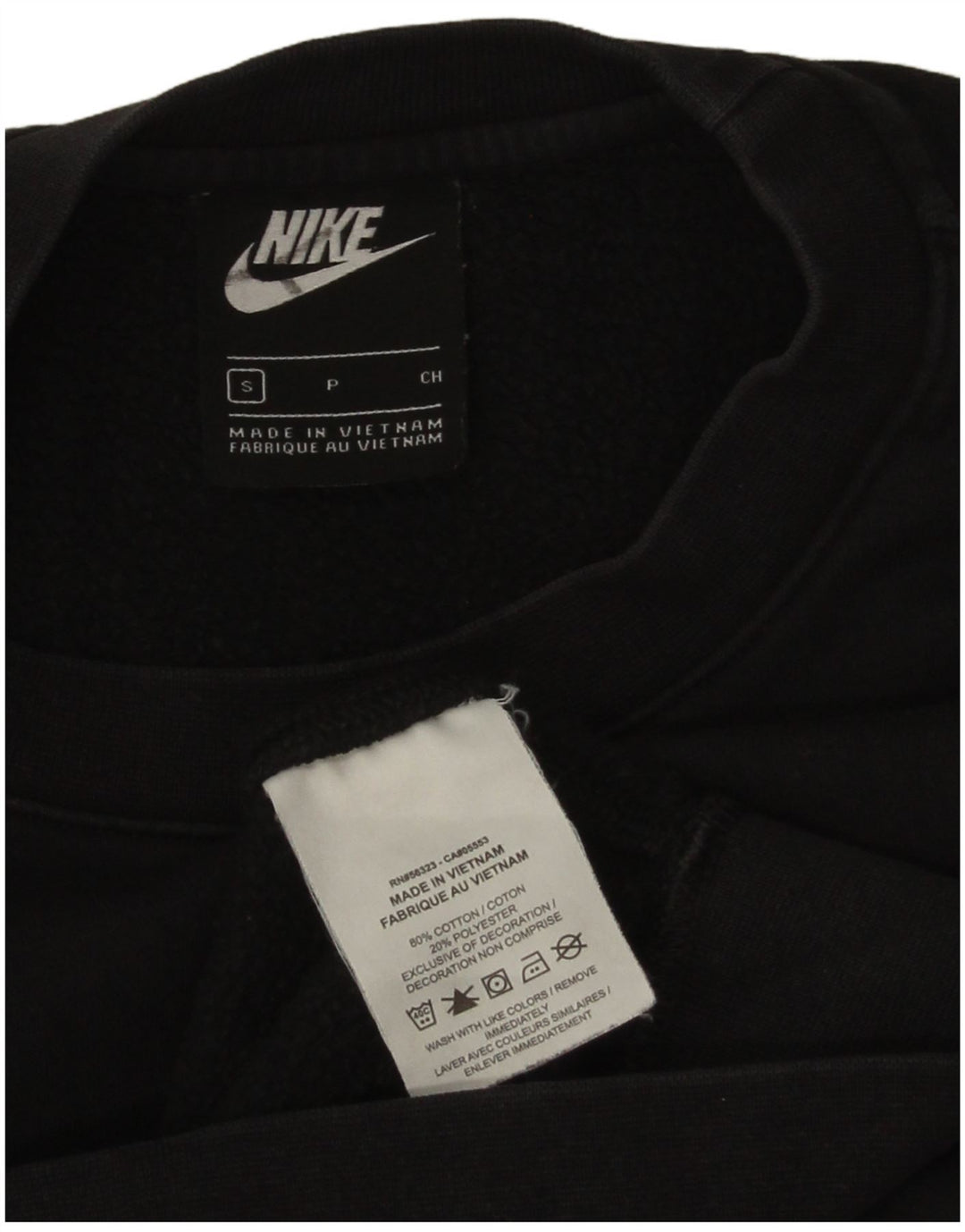 Nike Sweat-shirt coupe ample pour homme en coton noir Taille S