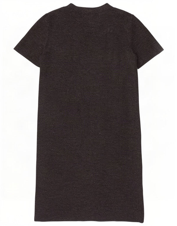 Zara Robe pull à manches courtes pour femme UK 44 Gris moyen Polyester
