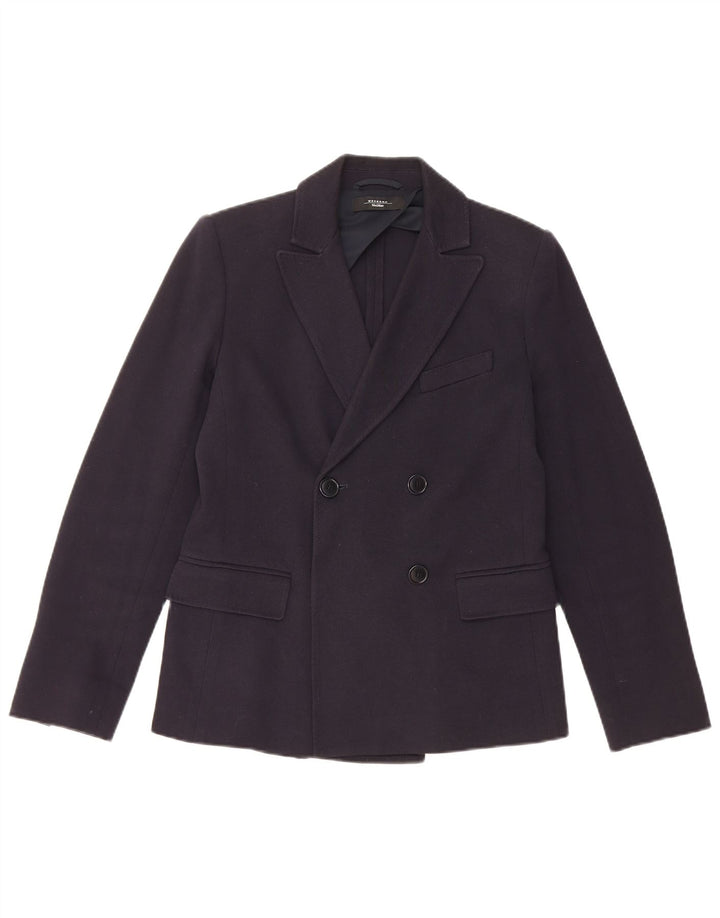 Max Mara Veste blazer week-end double boutonnage pour femme UK 10 Small Bleu marine