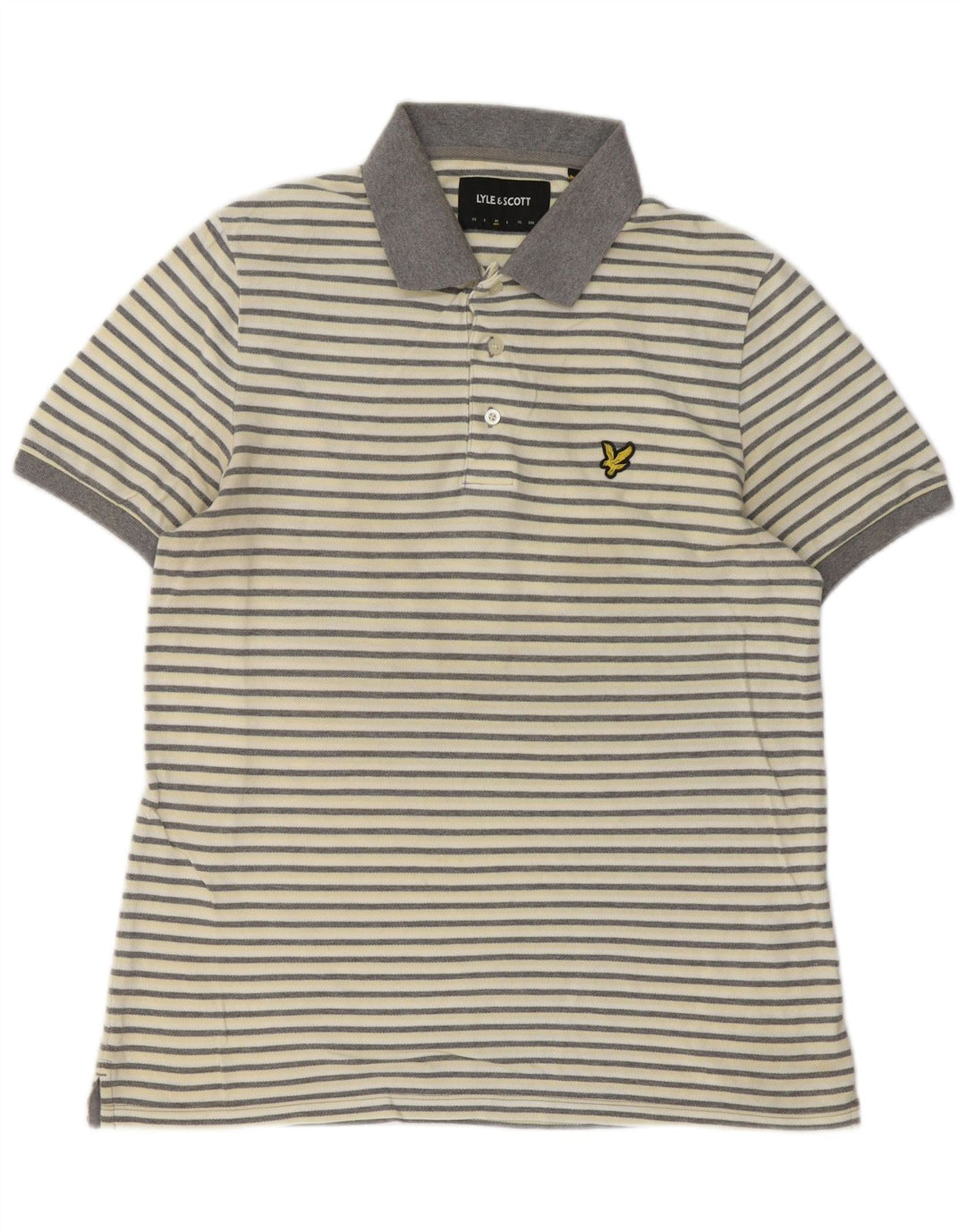 Lyle & Scott Polo Homme Blanc Cassé Moyen Coton Rayé