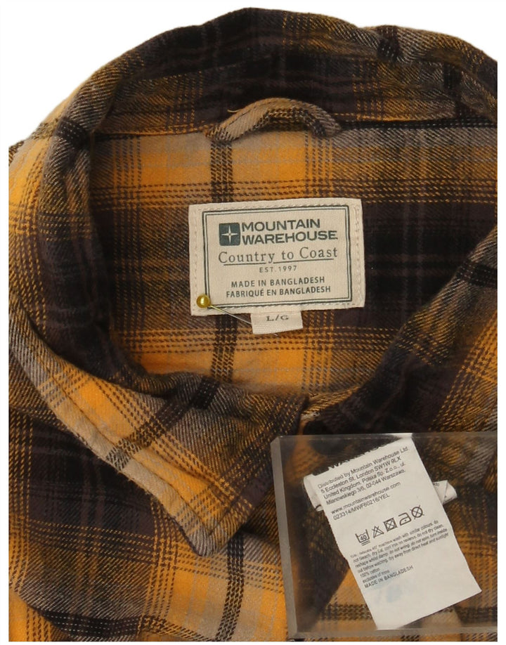 Mountain Warehouse Chemise en flanelle pour homme en coton à carreaux jaunes