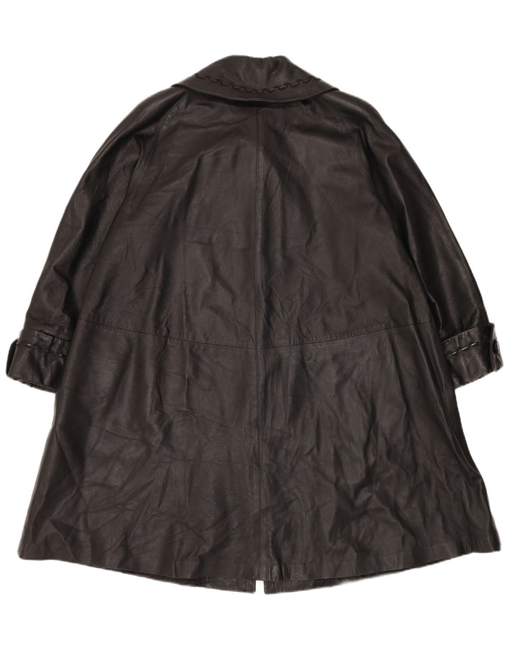Conbipel Manteau en Cuir Oversize Femme IT 42 Cuir Noir Moyen