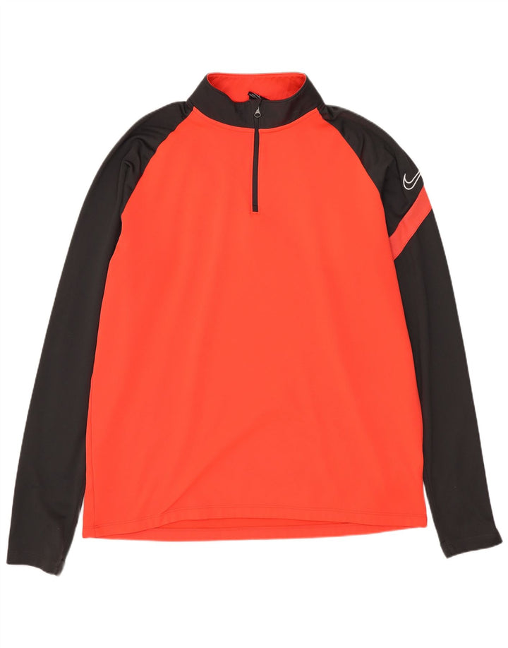Nike Haut de survêtement Dri Fit Zip Neck pour hommes, grand color block rouge