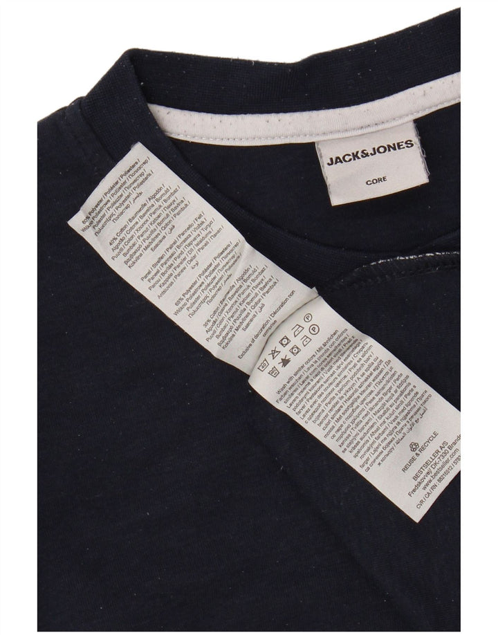 JACK & JONES Sweat-Shirt Homme Petit Bleu Marine Colorblock Coton