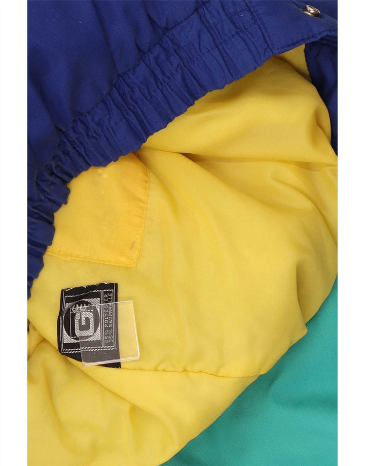 veste de ski à capuche vintage pour hommes UK 38 Medium Multicolore Colourblock