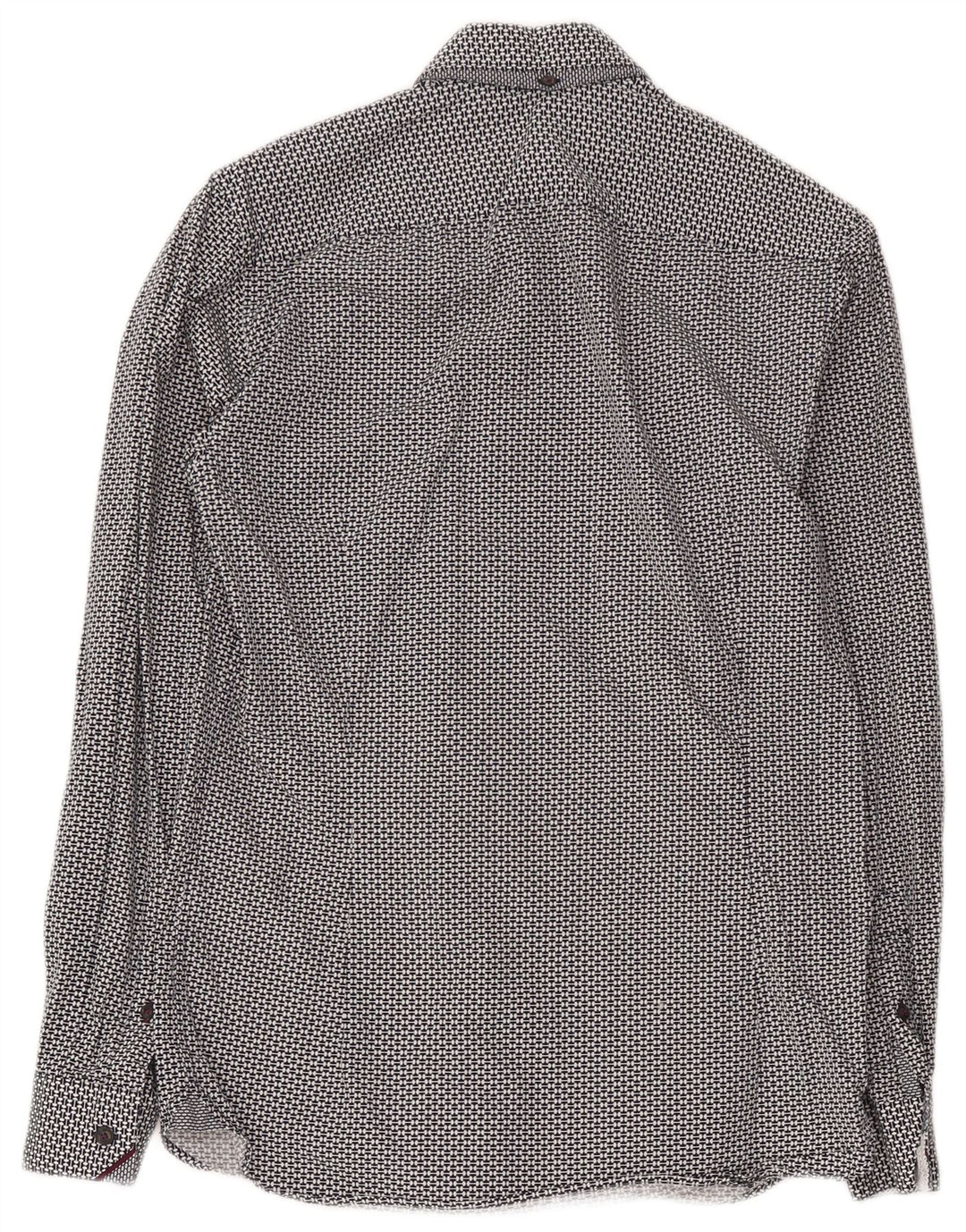 Ted Baker Chemise Homme Taille 2 Petit Coton Géométrique Noir
