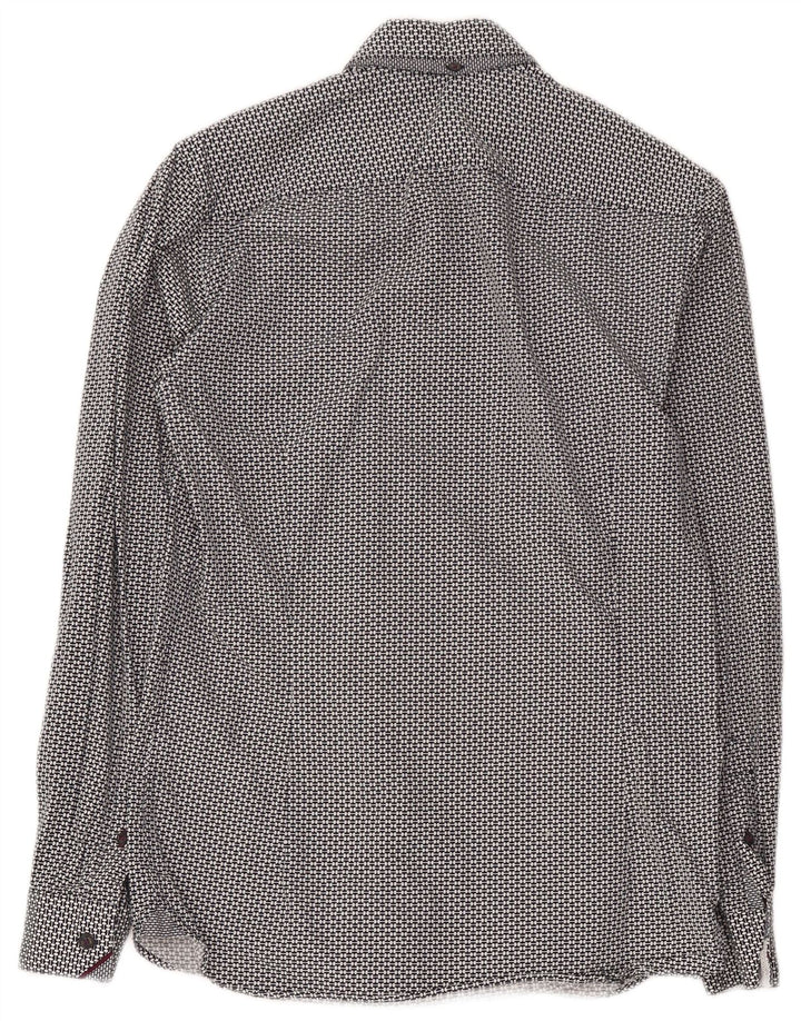 Ted Baker Chemise Homme Taille 2 Petit Coton Géométrique Noir