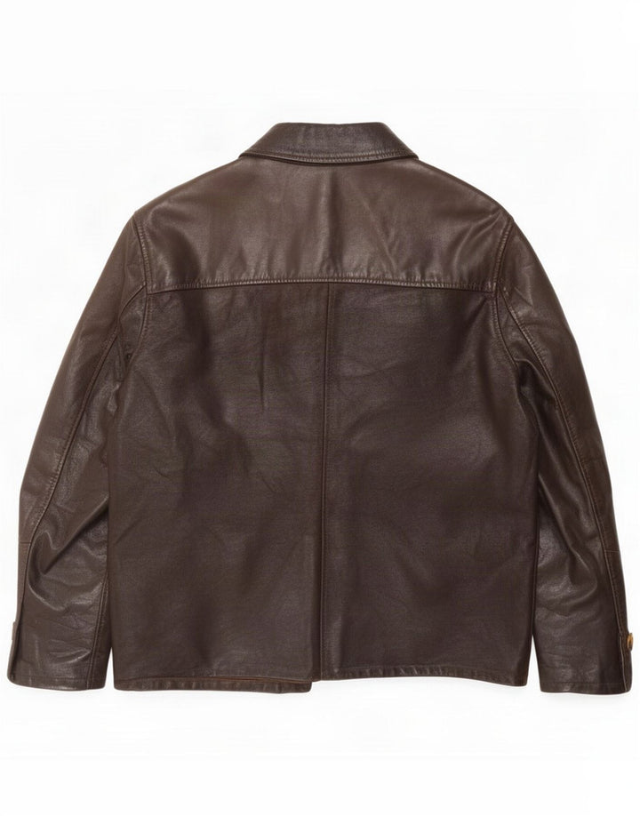Vintage Veste en cuir pour homme UK 38 Medium Noir