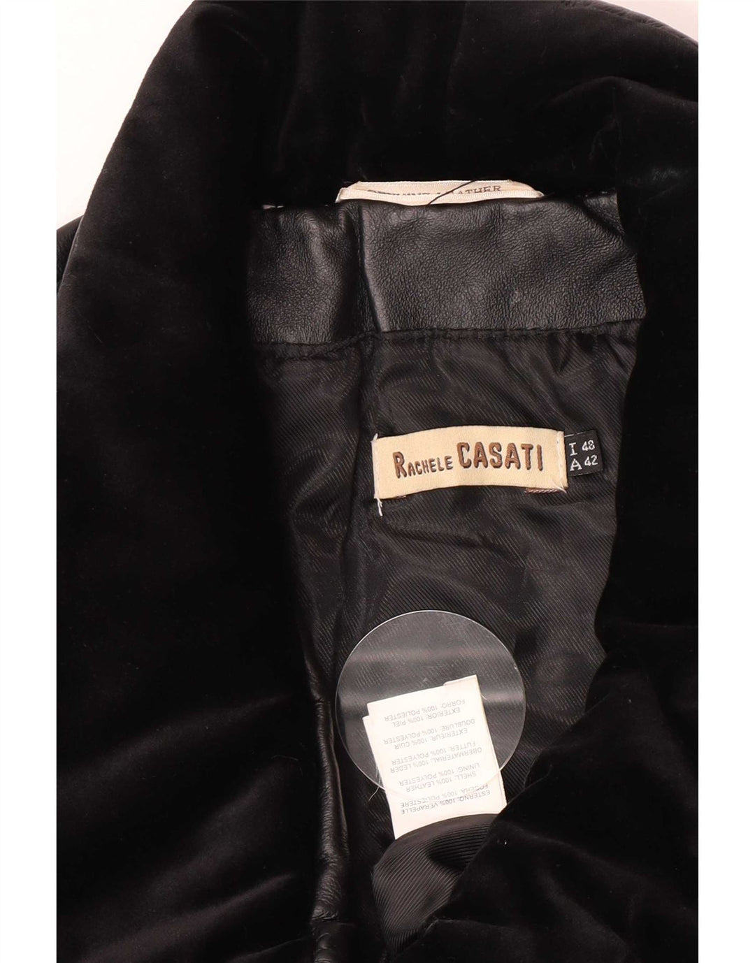 Veste en cuir femme vintage IT 48 XL Noir