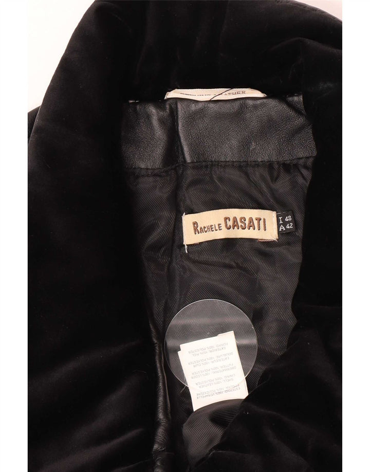 Veste en cuir femme vintage IT 48 XL Noir