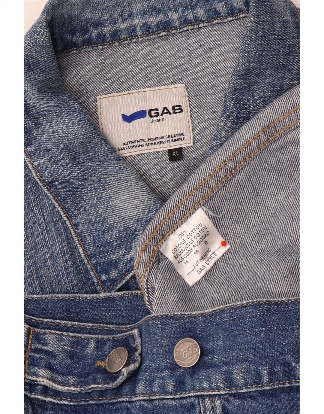 Gas Veste en Jean Homme UK 42 XL Bleu Coton