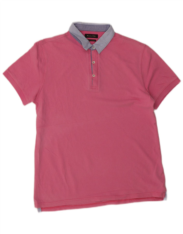 Massimo Dutti Polo Rugby Homme Rose Moyen Coton