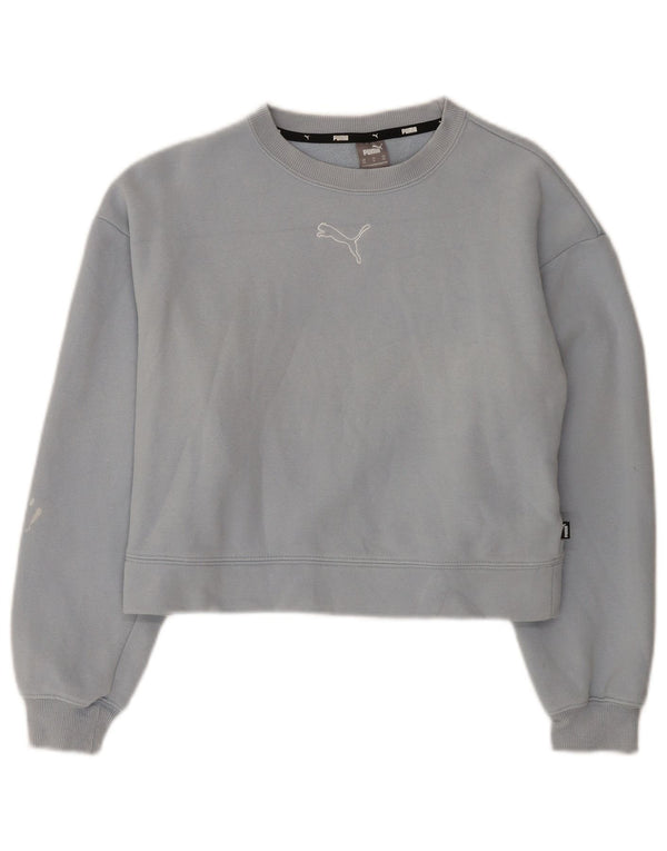 Puma Sweat-shirt court coupe ample pour femme UK 6 XS Bleu coton