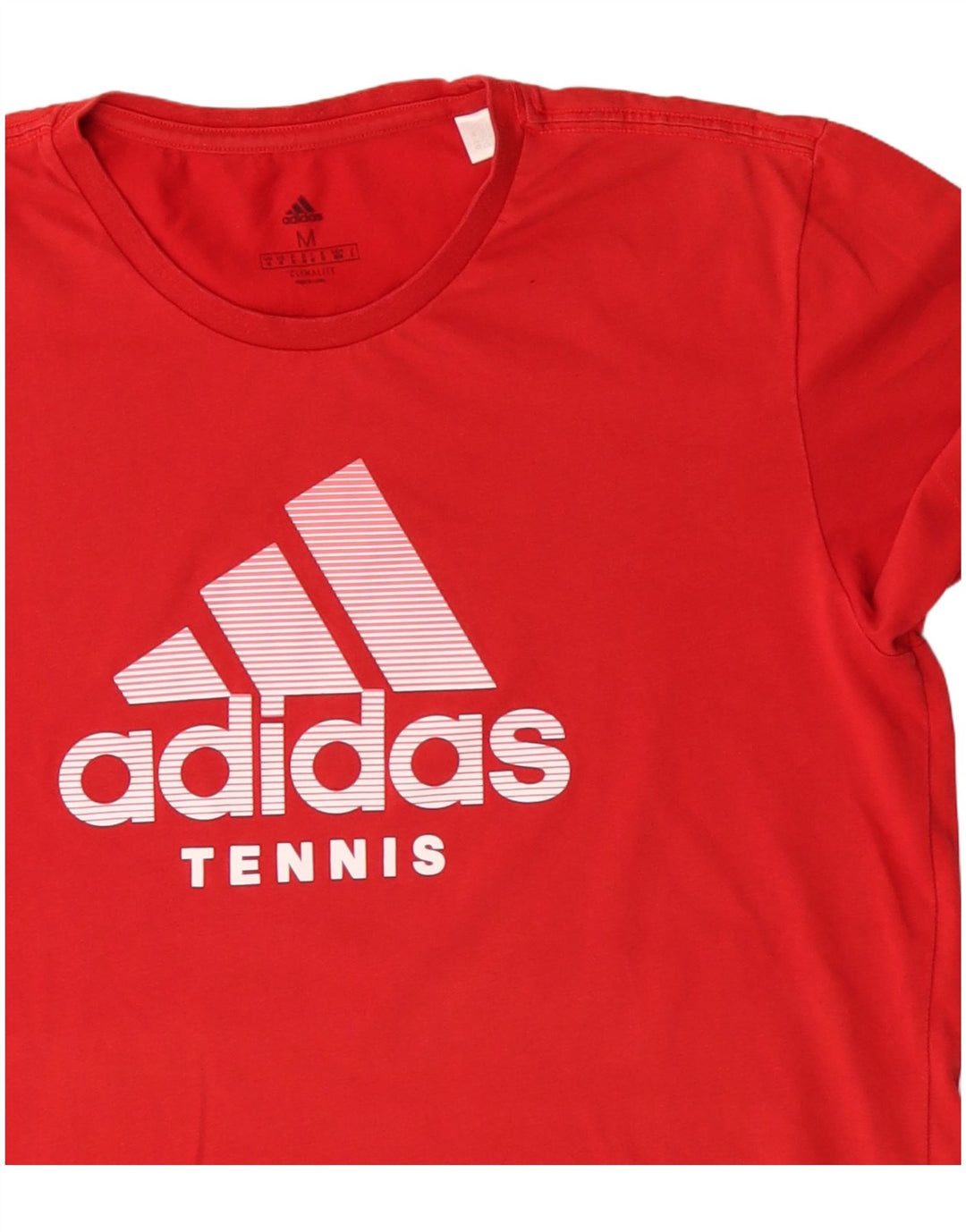 Adidas Homme Climalite Graphic T-Shirt Top Rouge Moyen Coton