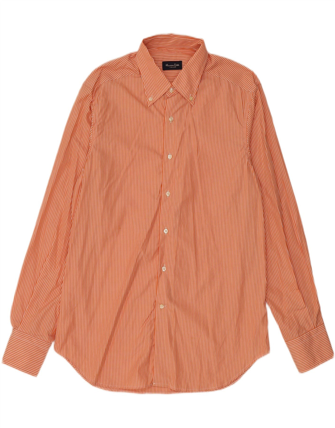 MASSIMO DUTTI Chemise Homme Taille 43 17 XL Orange Pinstripe