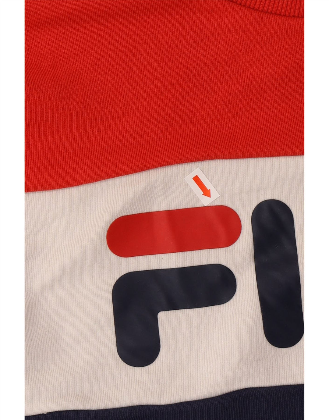 FILA Sweat-shirt graphique pour femme UK 14 Bleu marine moyen Colourblock