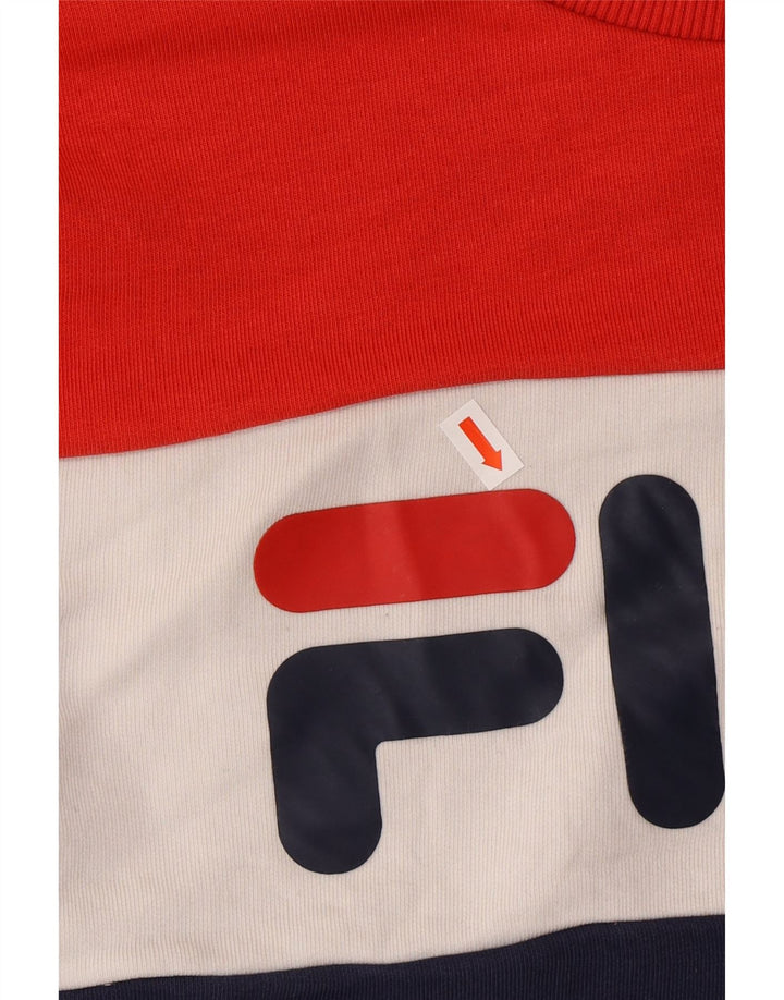 FILA Sweat-shirt graphique pour femme UK 14 Bleu marine moyen Colourblock