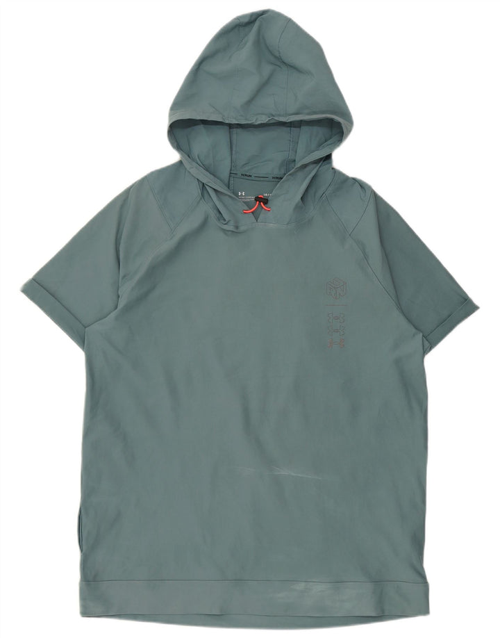 Under Armour Haut de Survêtement à Capuche Pull Homme Turquoise Elasthanne Large