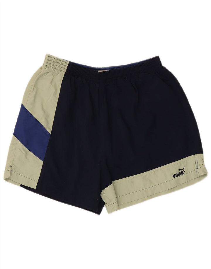 PUMA Short de Sport XL Homme Bleu Marine Colorblock