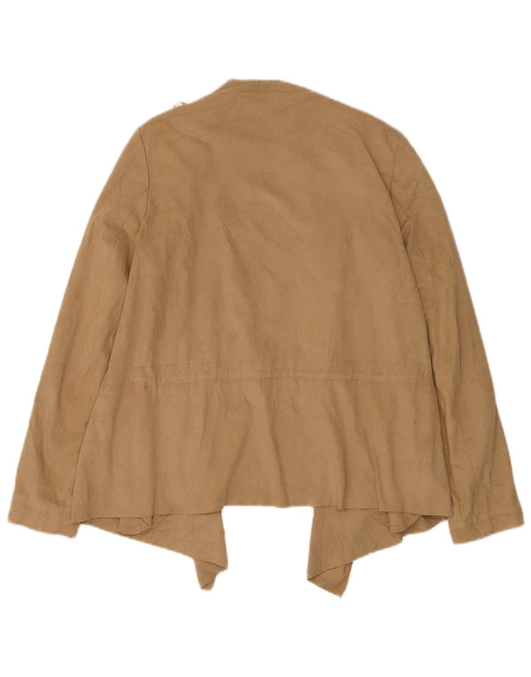 Zara Cardigan asymétrique surdimensionné pour femme UK 10 Petit Beige