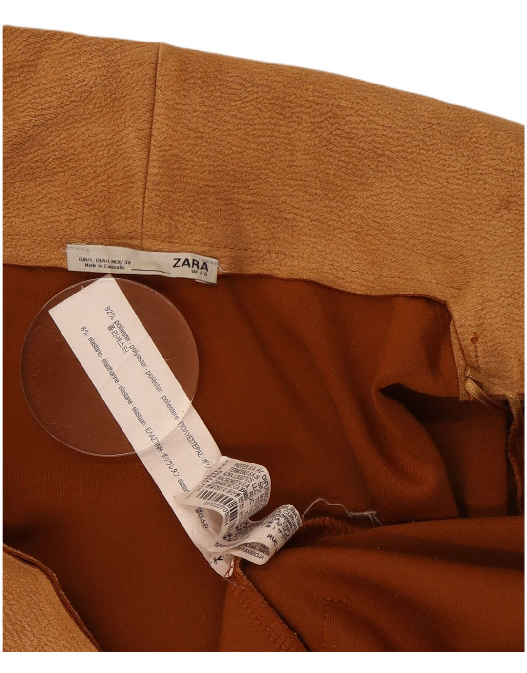 Zara Womens Longline Cardigan Sweater UK 16 Large Marron Polyester
