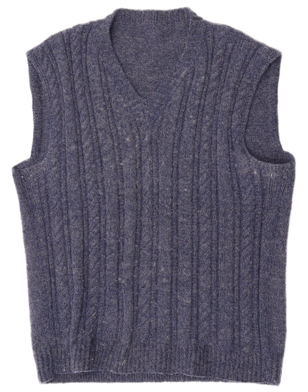 vintage Mens Vest Débardeur Moyen Bleu Marine