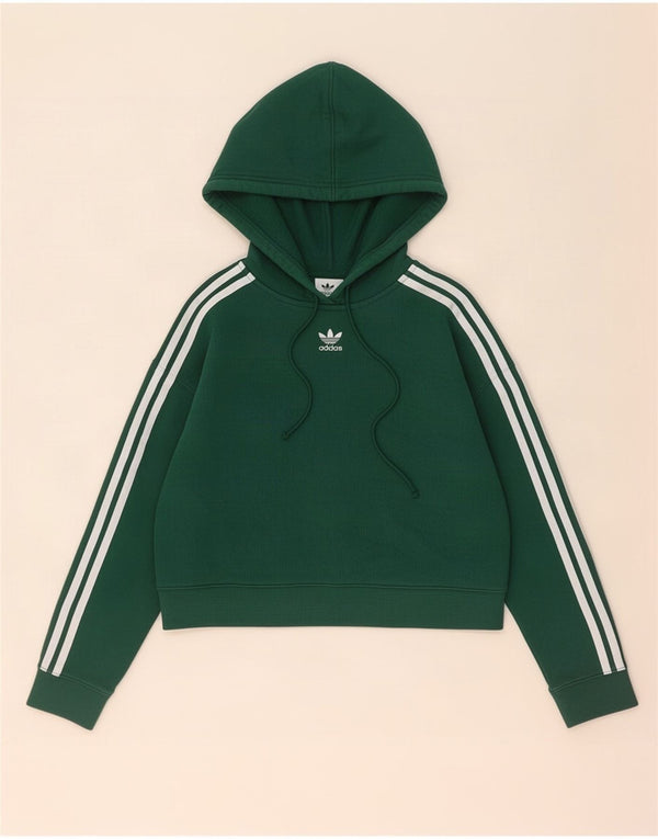Adidas Pull à capuche surdimensionné pour femme UK 6 XS Vert Coton