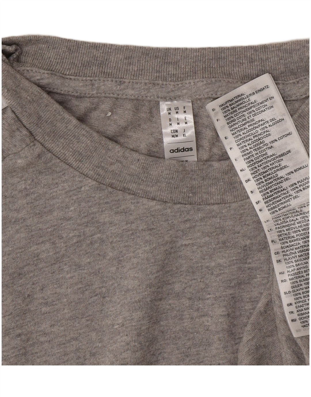 Adidas T-Shirt Homme Gris Moyen Coton