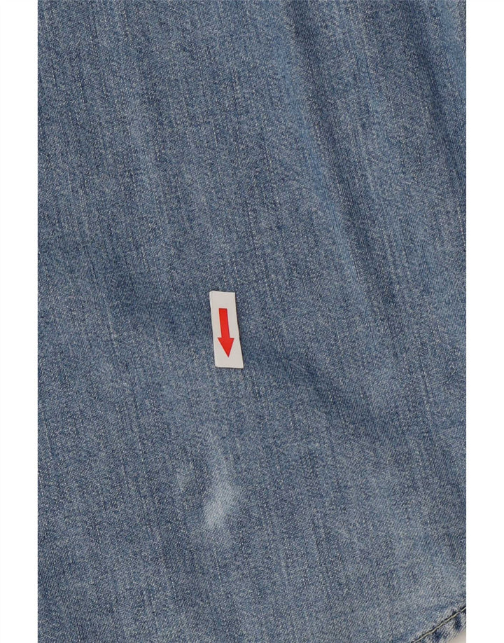 Wrangler Chemise en jean western pour homme Petit coton bleu
