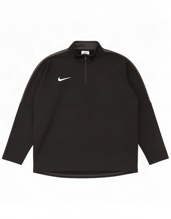 Nike Mens Dri Fit Zip Neck Pullover Tracksuit Top XL Black Colourblock