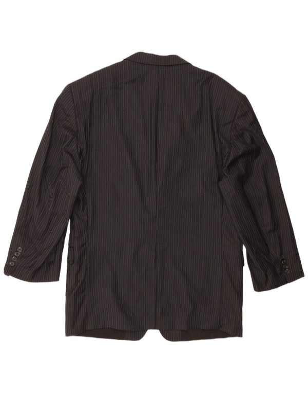 Ralph Lauren Veste blazer à 2 boutons pour homme UK 42 XL en laine à fines rayures noires