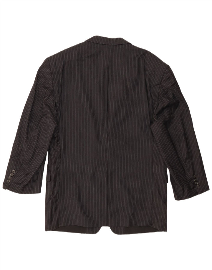 Ralph Lauren Veste blazer à 2 boutons pour homme UK 42 XL en laine à fines rayures noires