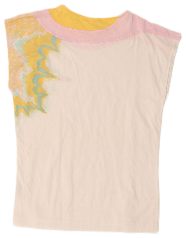 Ellesse T-shirt graphique sans manches pour femme IT 40 Small Blanc Rétro