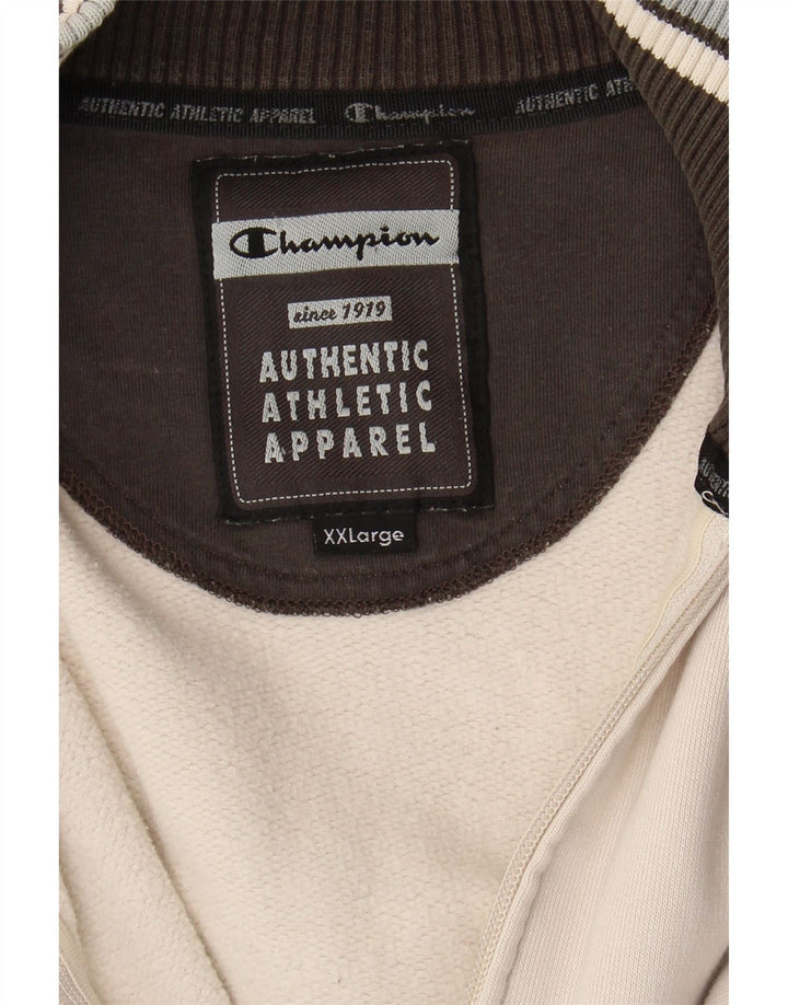 CHAMPION Mens Tracksuit Top Jacket 2XL White Colourblock Vintage Champion and Second-Hand Champion from Messina Hembry 