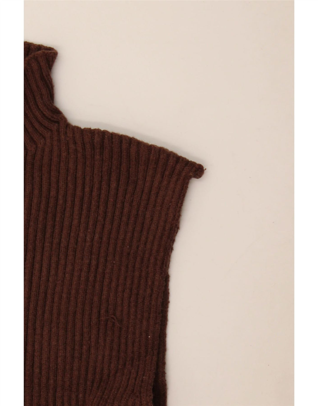 Zara Womens Crop Vest Top UK 8 Small Marron Viscose